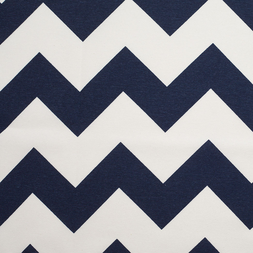Spanish Navy/White Geometric Poly-Cotton Woven Spanish Navy/White Geometric Poly-Cotton Woven