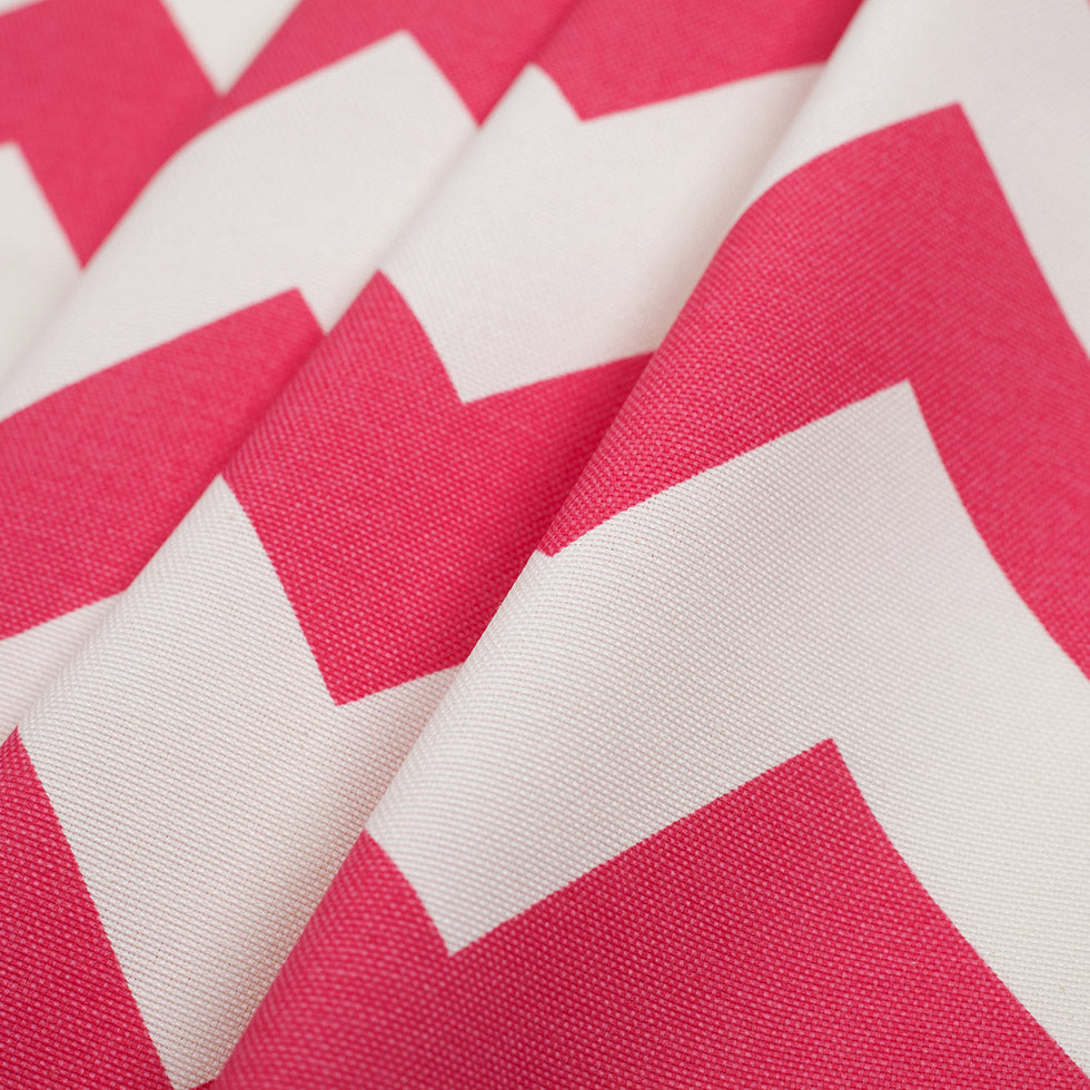 Spanish Pink/White Geometric Poly-Cotton Woven - Folded Spanish Pink/White Geometric Poly-Cotton Woven - Folded