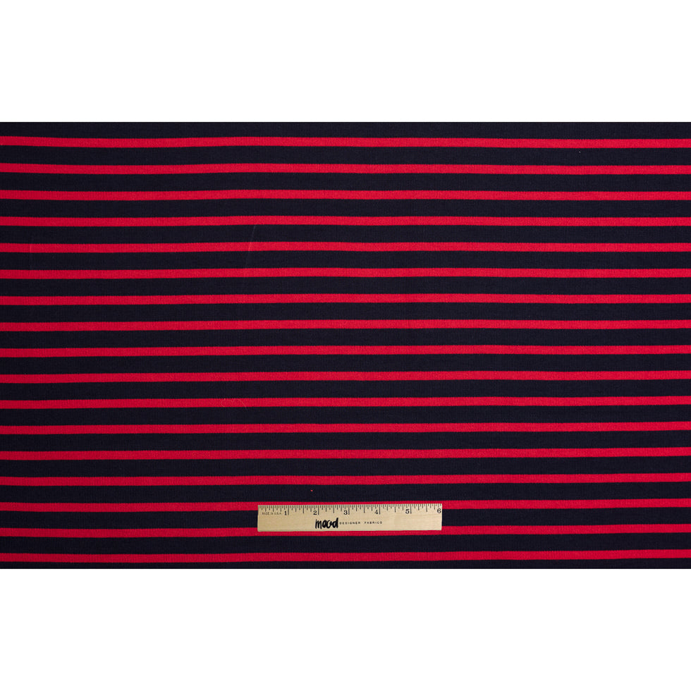 Navy/Red Saint James Striped Ponte Knit Full Navy/Red Saint James Striped Ponte Knit Full