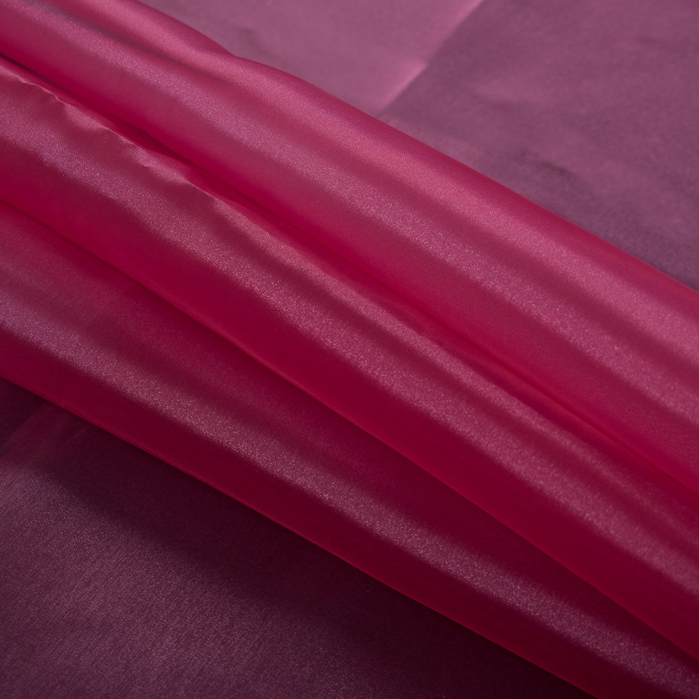 Raspberry Iridescent Polyester Organza - Detail Raspberry Iridescent Polyester Organza - Detail