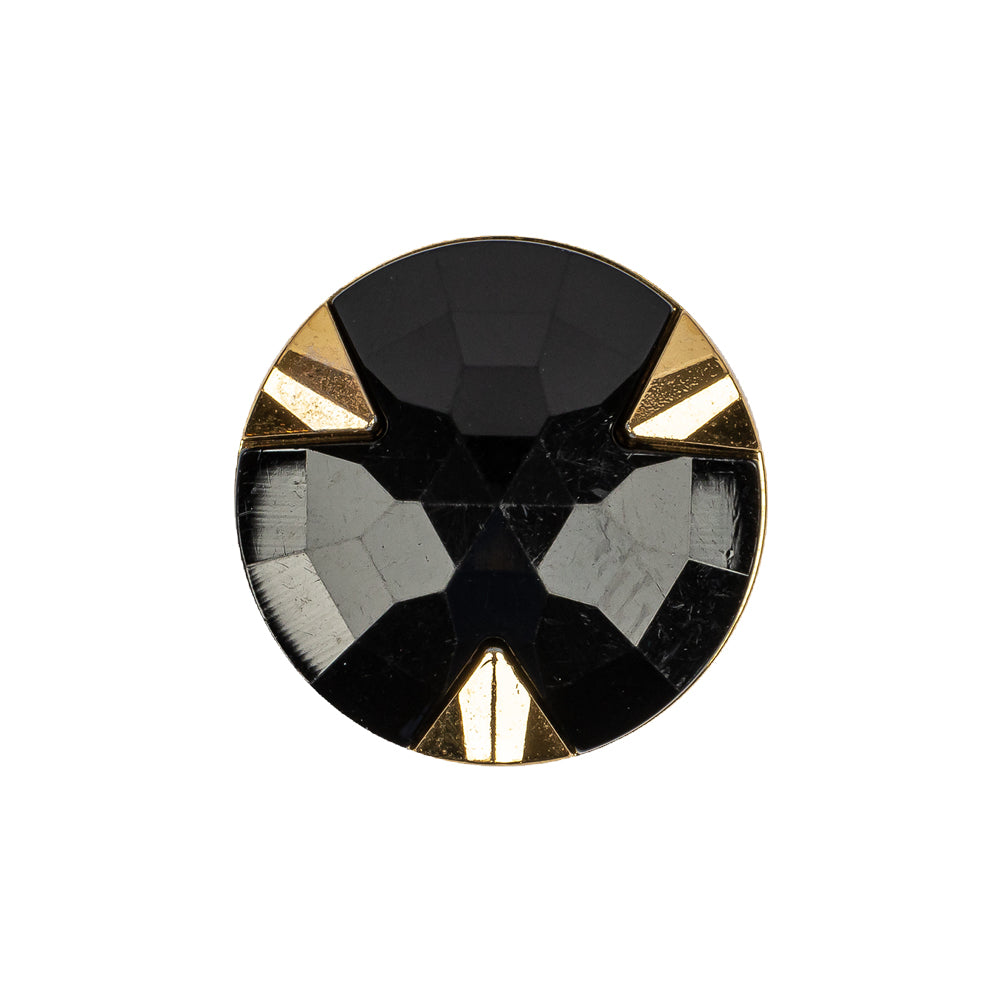 Black/Gold Rhinestone Button - 36L/23mm Black/Gold Rhinestone Button - 36L/23mm