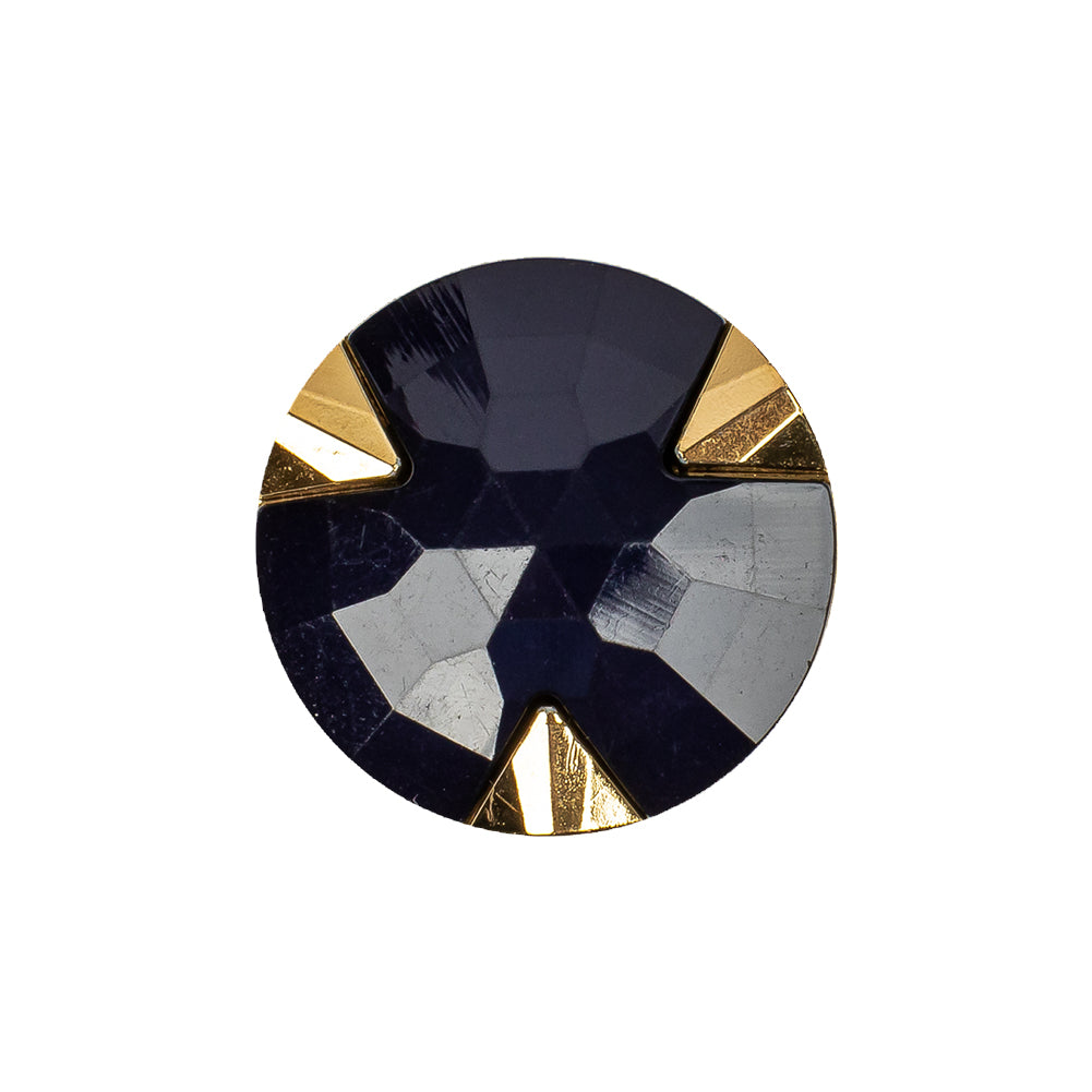 Navy/Gold Rhinestone Button - 36L/23mm Navy/Gold Rhinestone Button - 36L/23mm