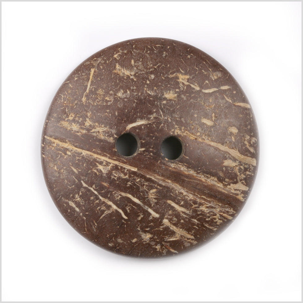 Brown 2-Hole Coconut Button - 40L/25.5mm Detail Brown 2-Hole Coconut Button - 40L/25.5mm Detail