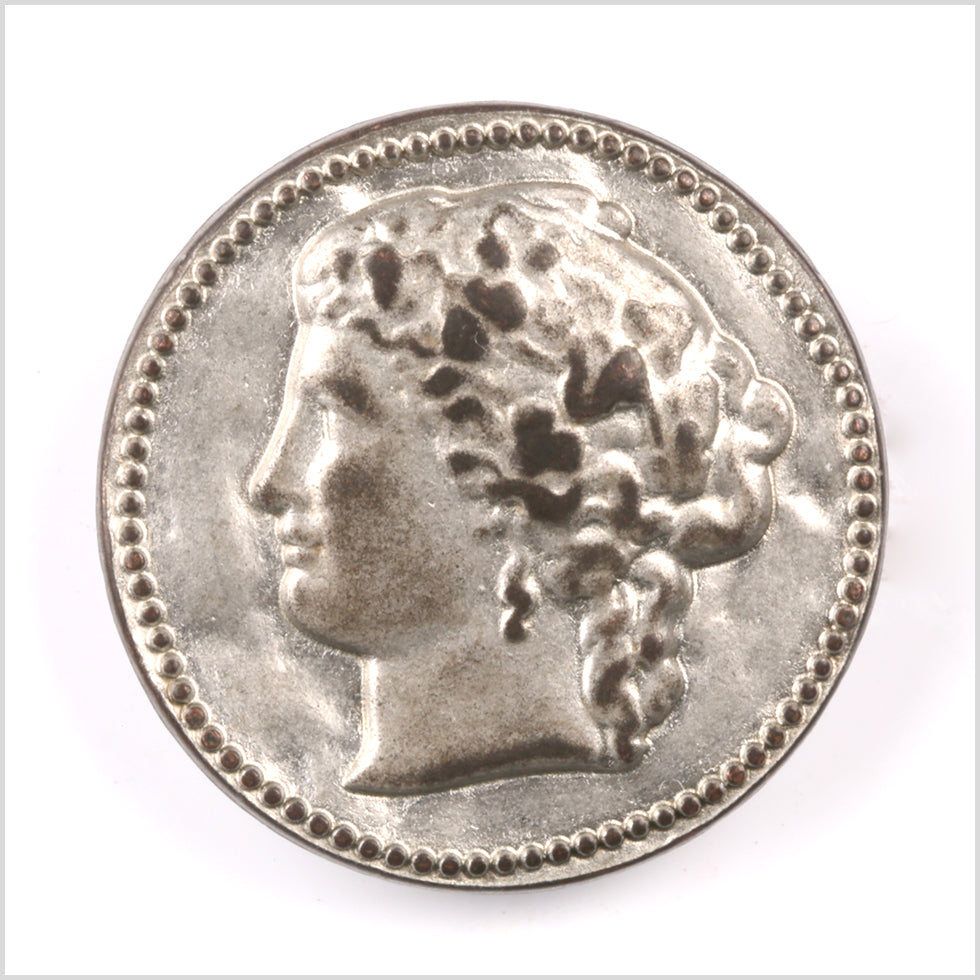 Silver Coin Metal Shank Back Button - 36L/23mm Silver Coin Metal Shank Back Button - 36L/23mm