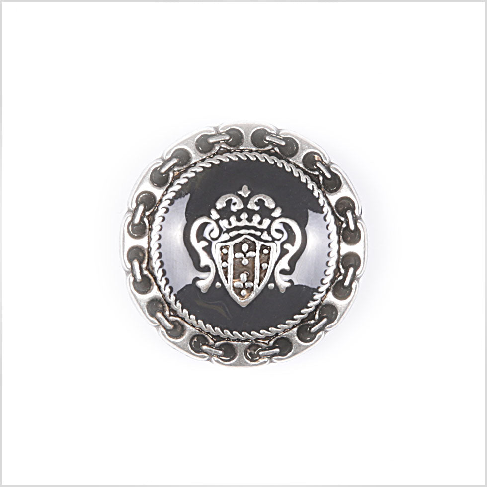 Silver Metal Coat Crest Button - 44L/28mm Silver Metal Coat Crest Button - 44L/28mm