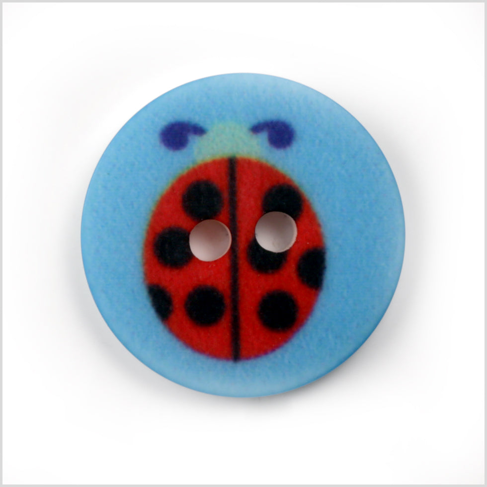 Blue Kids Ladybug Button - 24L/15mm Blue Kids Ladybug Button - 24L/15mm