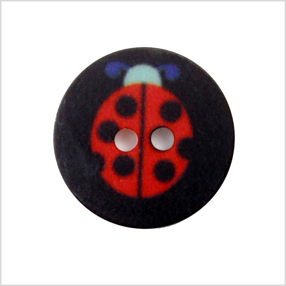 Black Kids Ladybug Button - 24L/15mm Black Kids Ladybug Button - 24L/15mm