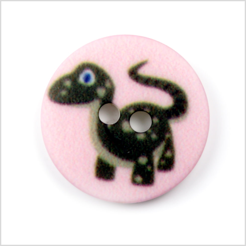 Pink Kids Dinosaur Button - 24L/15mm Pink Kids Dinosaur Button - 24L/15mm