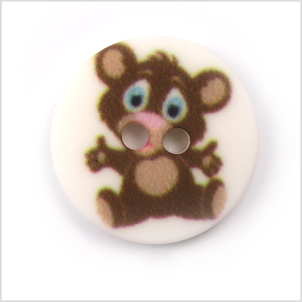 White Kids Teddy Bear Button - 24L/15mm White Kids Teddy Bear Button - 24L/15mm