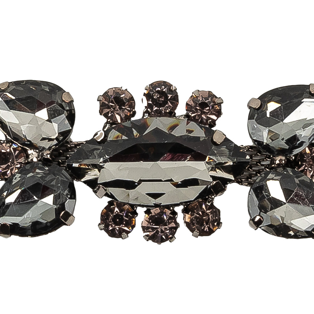 Gunmetal Sew-on Applique - 4 x 0.875 - Detail Gunmetal Sew-on Applique - 4 x 0.875 - Detail