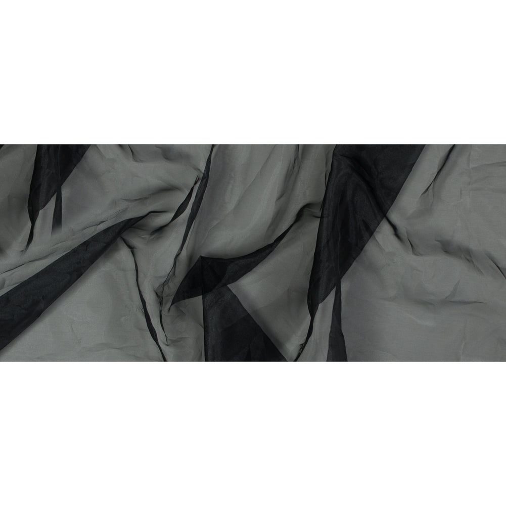 Black 2-Ply Polyester Organza - Folded Black 2-Ply Polyester Organza - Folded