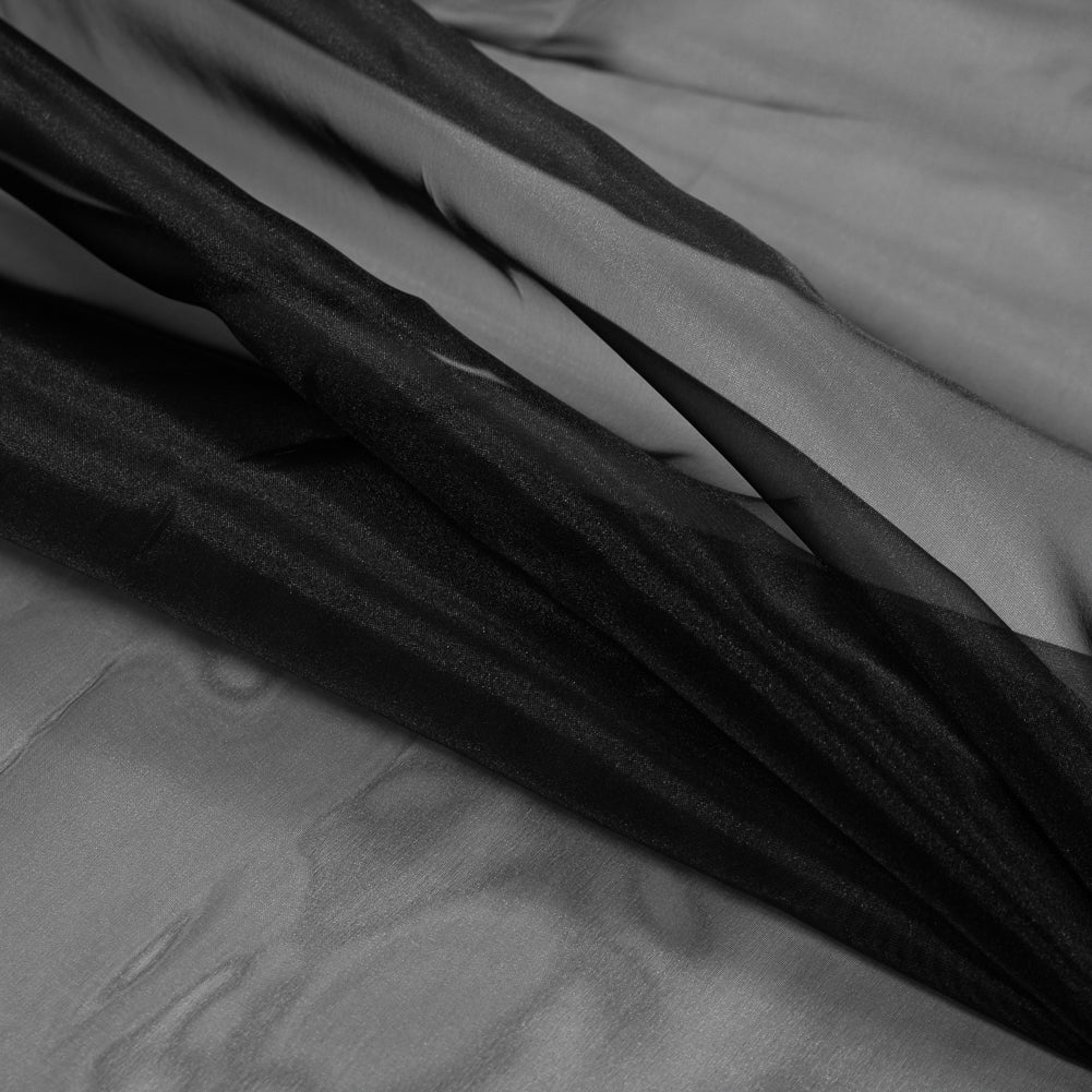 Black 2-Ply Polyester Organza - Detail Black 2-Ply Polyester Organza - Detail