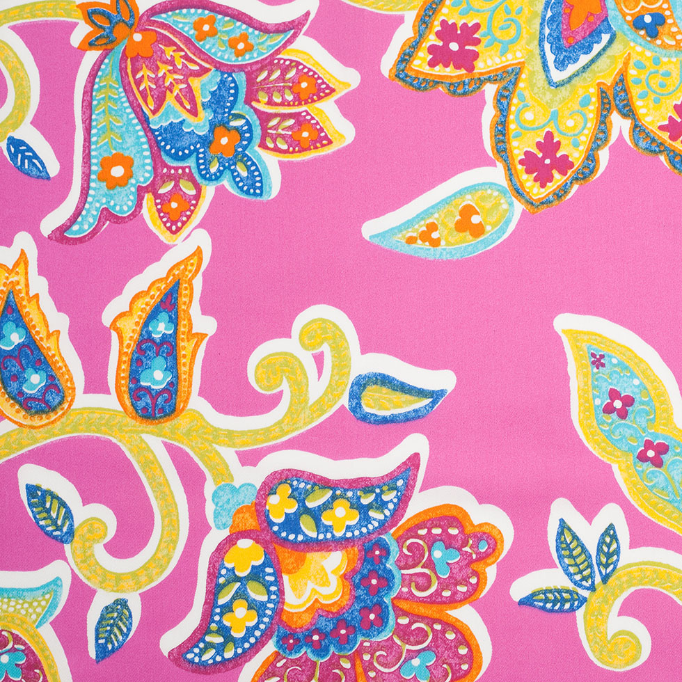 Spanish Fuchsia Floral Cotton-Polyester Print Spanish Fuchsia Floral Cotton-Polyester Print