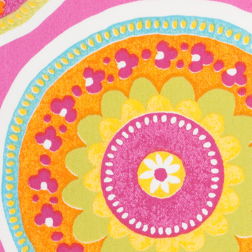 Spanish Fuchsia Medallion Cotton-Polyester Print Detail Spanish Fuchsia Medallion Cotton-Polyester Print Detail
