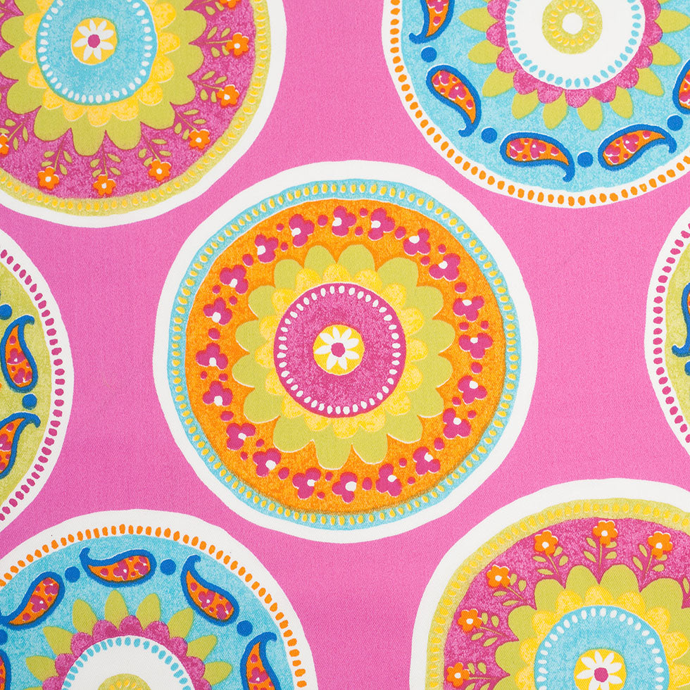 Spanish Fuchsia Medallion Cotton-Polyester Print Spanish Fuchsia Medallion Cotton-Polyester Print