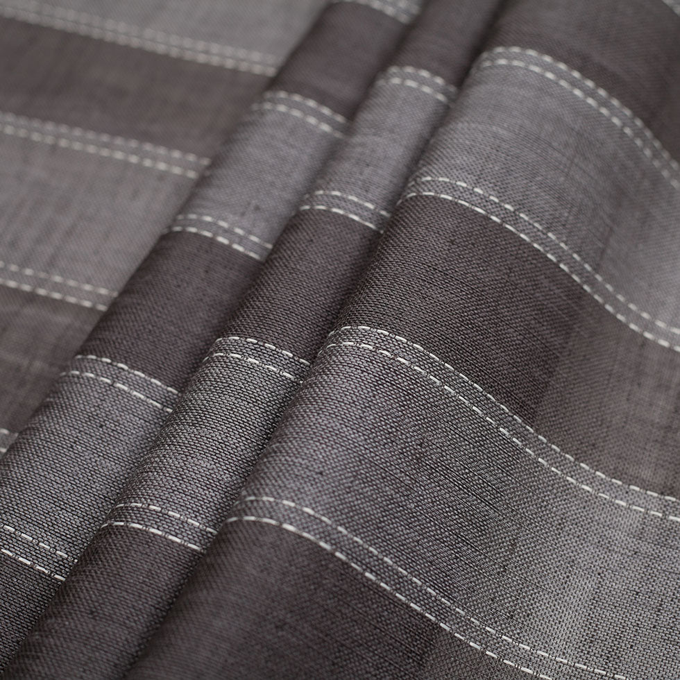 Spanish Gris Sheer Striped Polyester Woven Folded Spanish Gris Sheer Striped Polyester Woven Folded