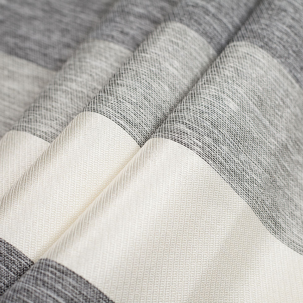 Turkish Linen/Brown Striped Polyester Woven - Folded Turkish Linen/Brown Striped Polyester Woven - Folded