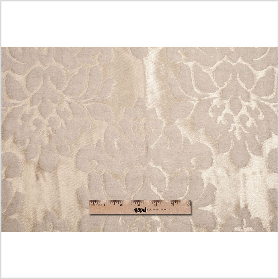 Turkish Metallic Gold/Beige Damask Polyester Brocade - Full Turkish Metallic Gold/Beige Damask Polyester Brocade - Full