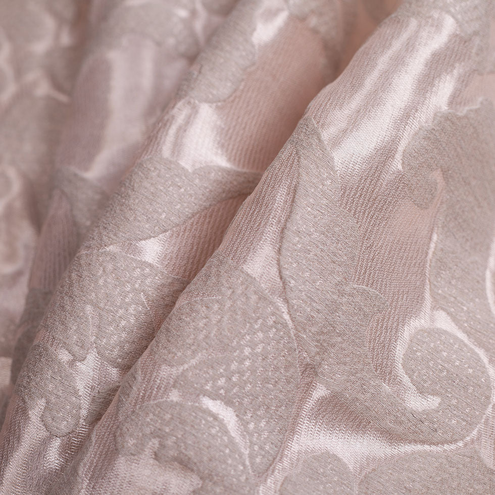 Metallic Pink Damask Polyester Brocade Folded Metallic Pink Damask Polyester Brocade Folded