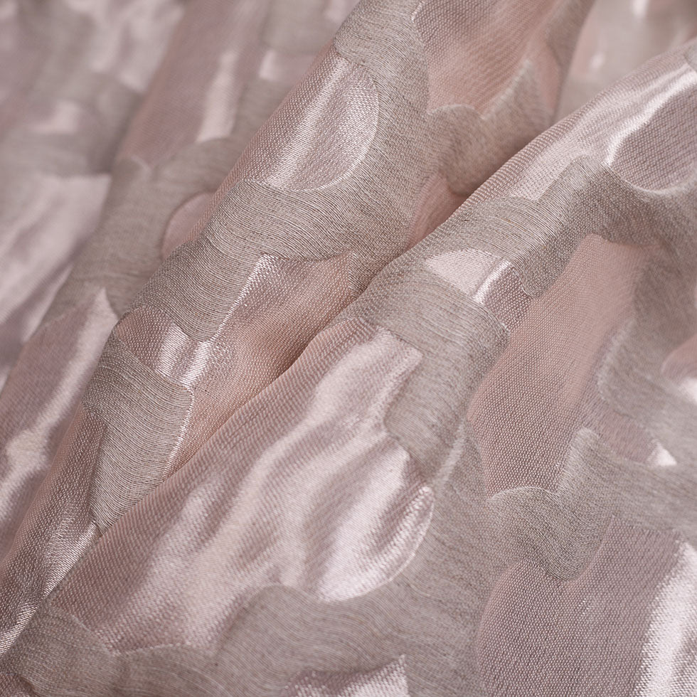 Turkish Metallic Pink Morocan Polyester Brocade - Folded Turkish Metallic Pink Morocan Polyester Brocade - Folded