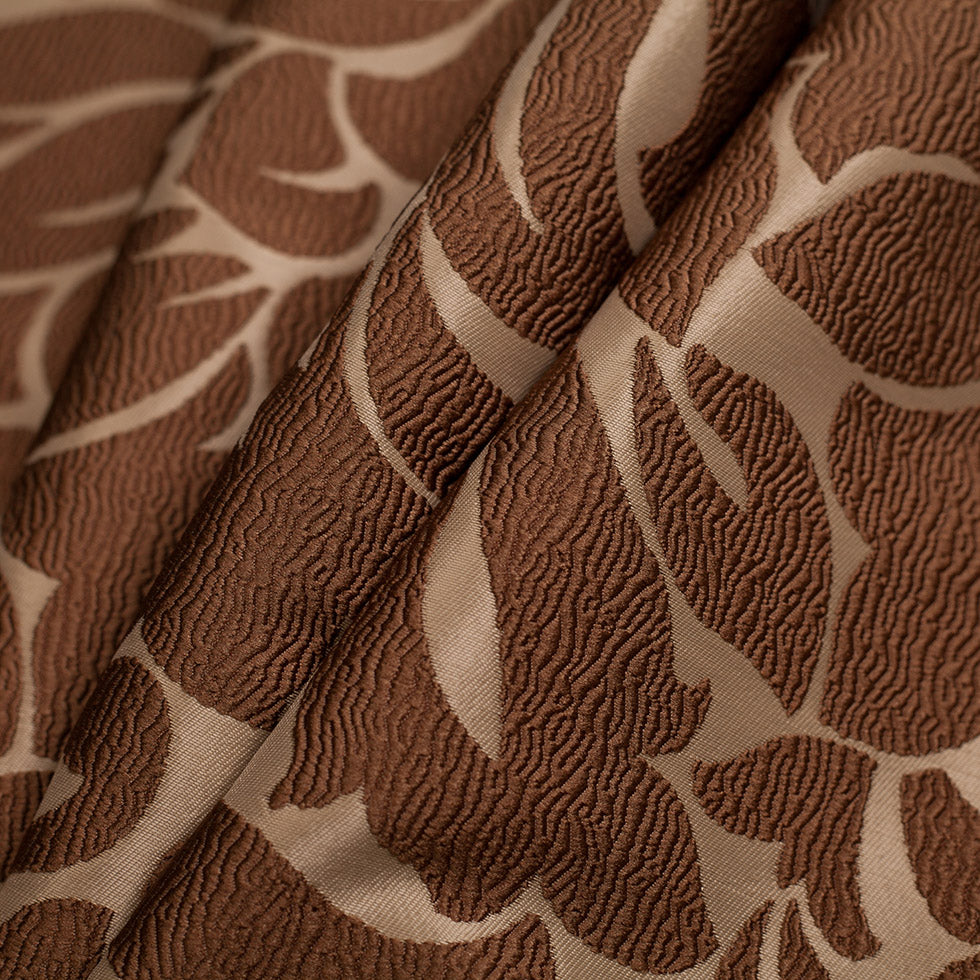 Turkish Cream Floral Polyester Jacquard - Folded Turkish Cream Floral Polyester Jacquard - Folded