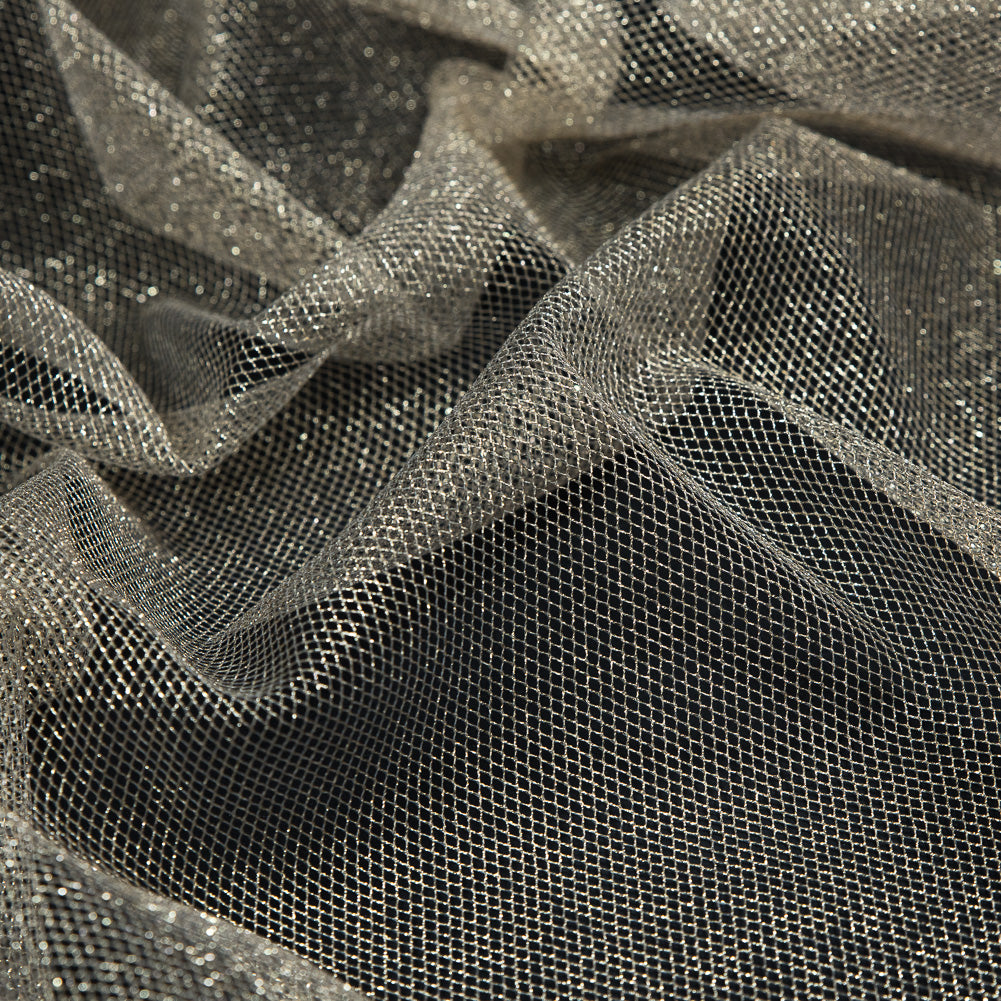 Metallic Tulle - Gold on White Full Metallic Tulle - Gold on White Full