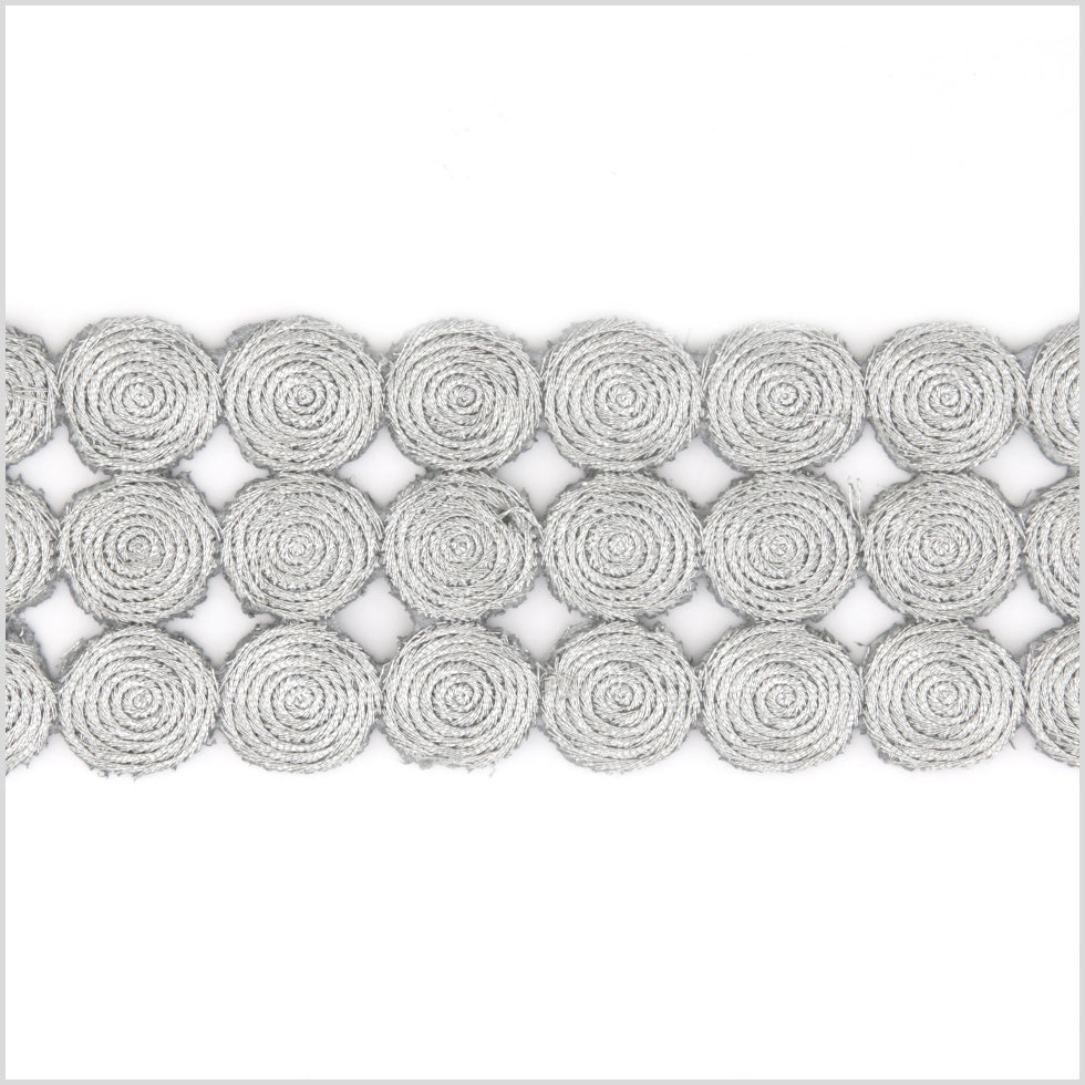 2" Metallic Silver Swirl Trim 2" Metallic Silver Swirl Trim