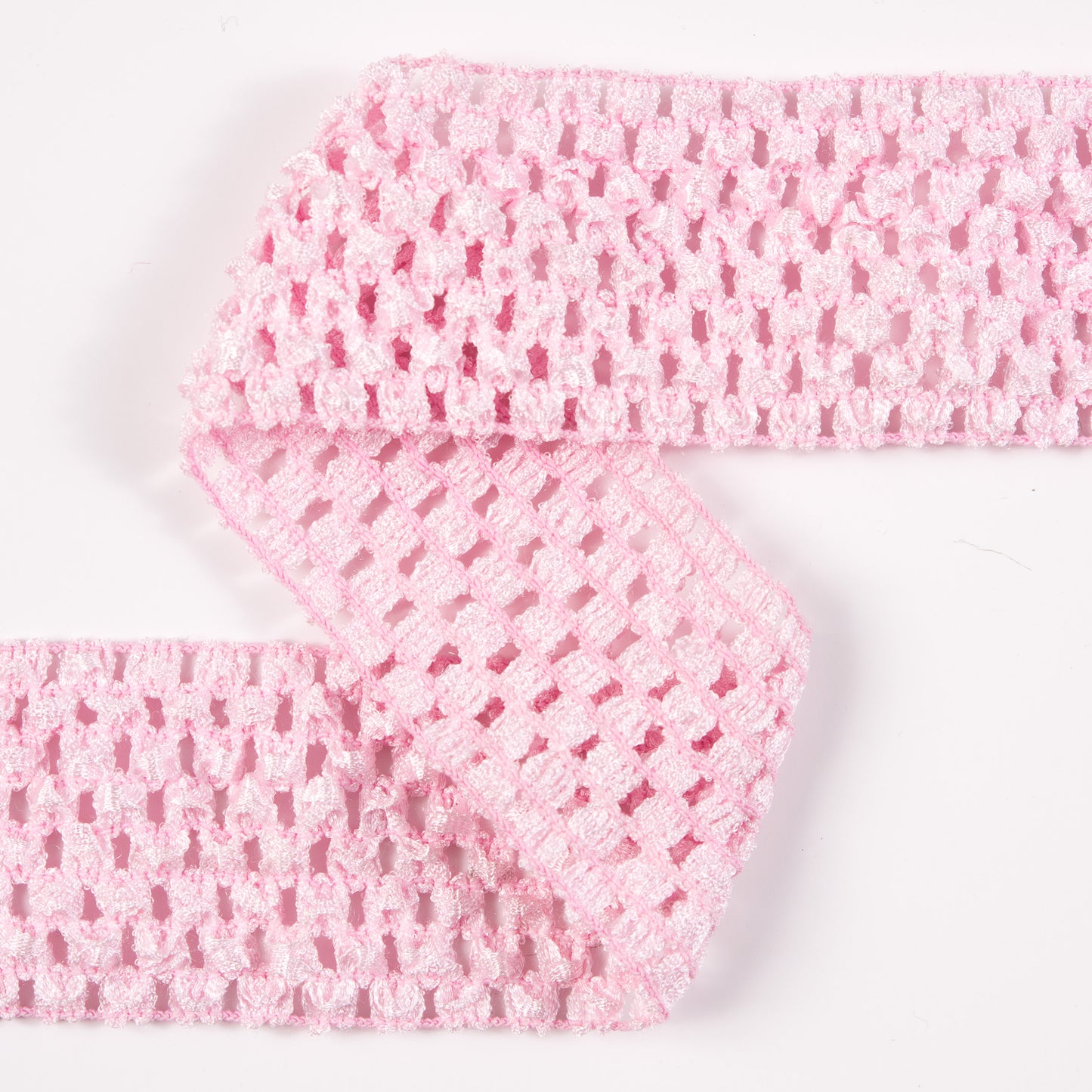 Light Pink Stretch Puckered Crochet Trim - 2 Light Pink Stretch Puckered Crochet Trim - 2