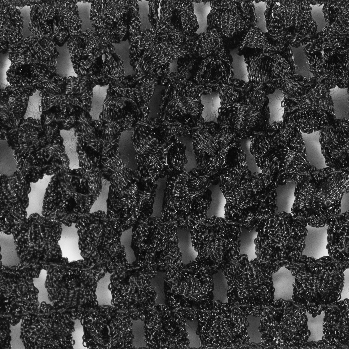 Black Stretch Puckered Crochet Trim - 2" Detail Black Stretch Puckered Crochet Trim - 2" Detail