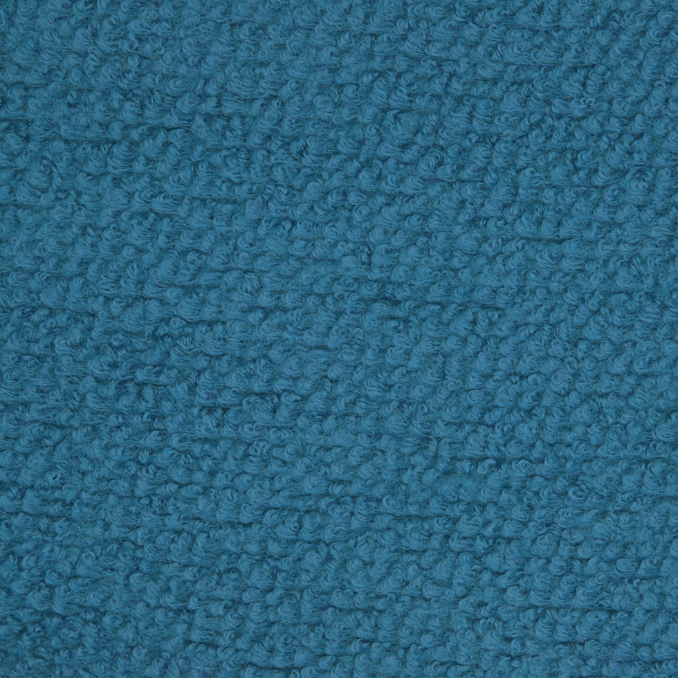 Teal Wool and Polyester Boucle - Detail Teal Wool and Polyester Boucle - Detail