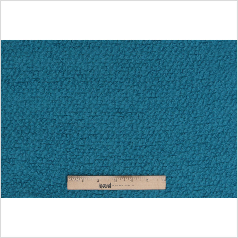Teal Wool and Polyester Boucle - Full Teal Wool and Polyester Boucle - Full