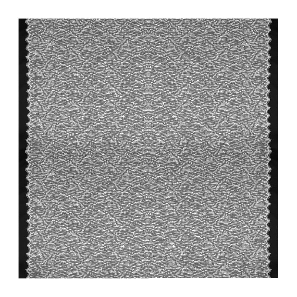 White Scallop Edge Beaded and Sequined Lace - Folded White Scallop Edge Beaded and Sequined Lace - Folded