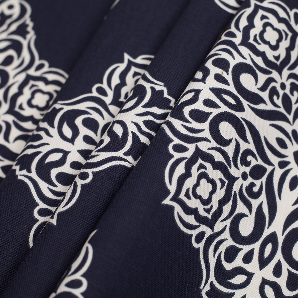 Midnight Blue Light-Weight Printed Cotton Woven - Folded Midnight Blue Light-Weight Printed Cotton Woven - Folded