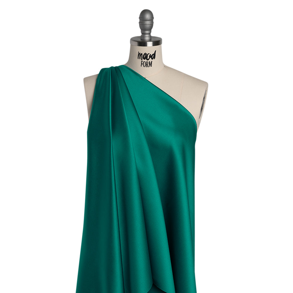 Polyester Satin - Crepe Teal - Reverie Collection Polyester Satin - Crepe Teal - Reverie Collection