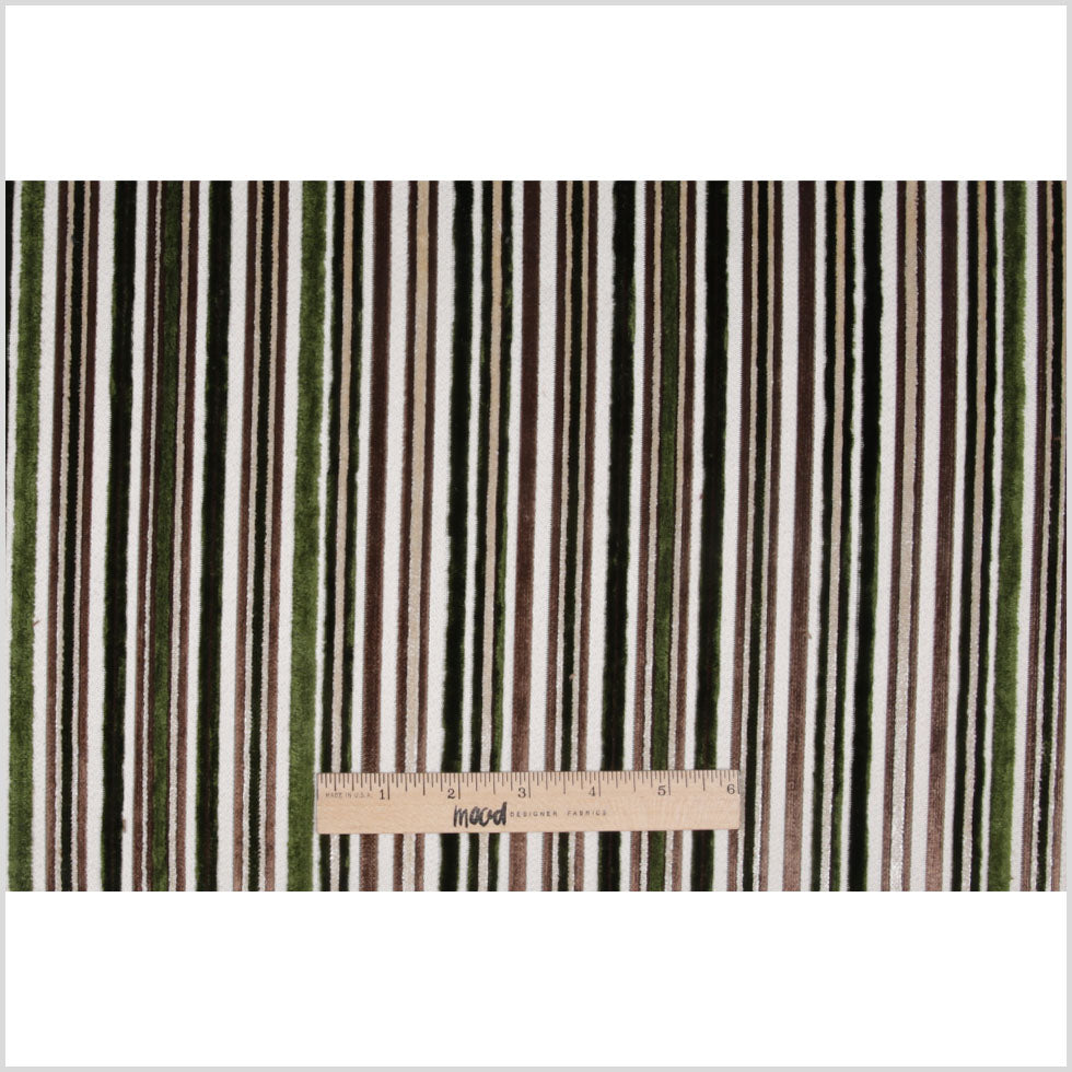 Green Laser-Cut Striped Polyester Velvet - Full Green Laser-Cut Striped Polyester Velvet - Full