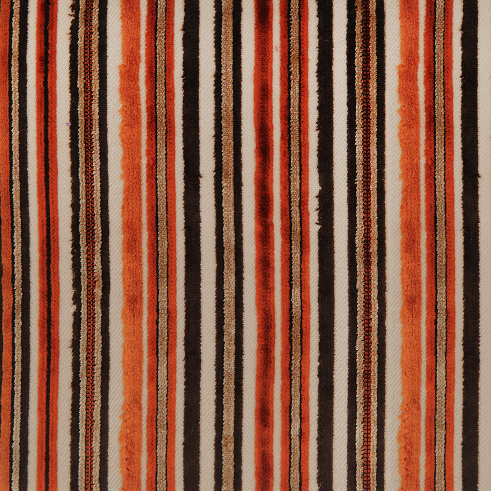 Orange Laser-Cut Striped Polyester Velvet Detail Orange Laser-Cut Striped Polyester Velvet Detail