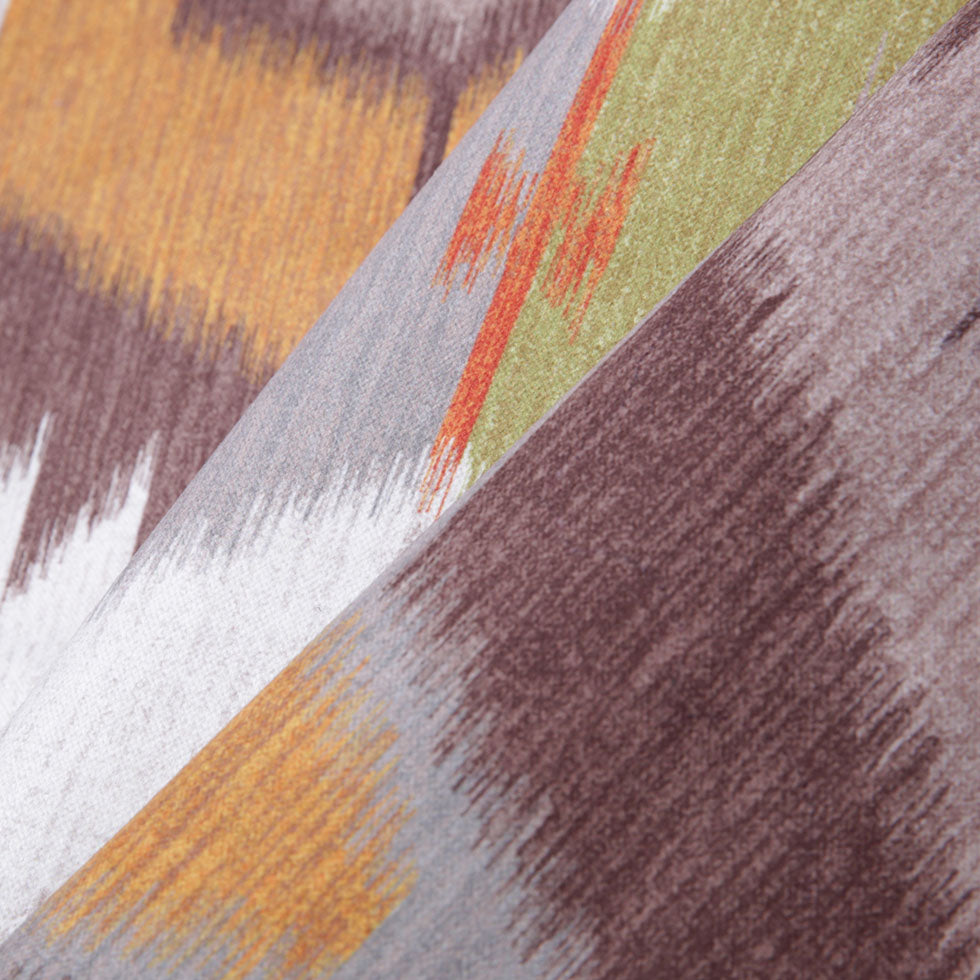 Turkish Orange Ikat Geometric Upholstery Velvet - Folded Turkish Orange Ikat Geometric Upholstery Velvet - Folded