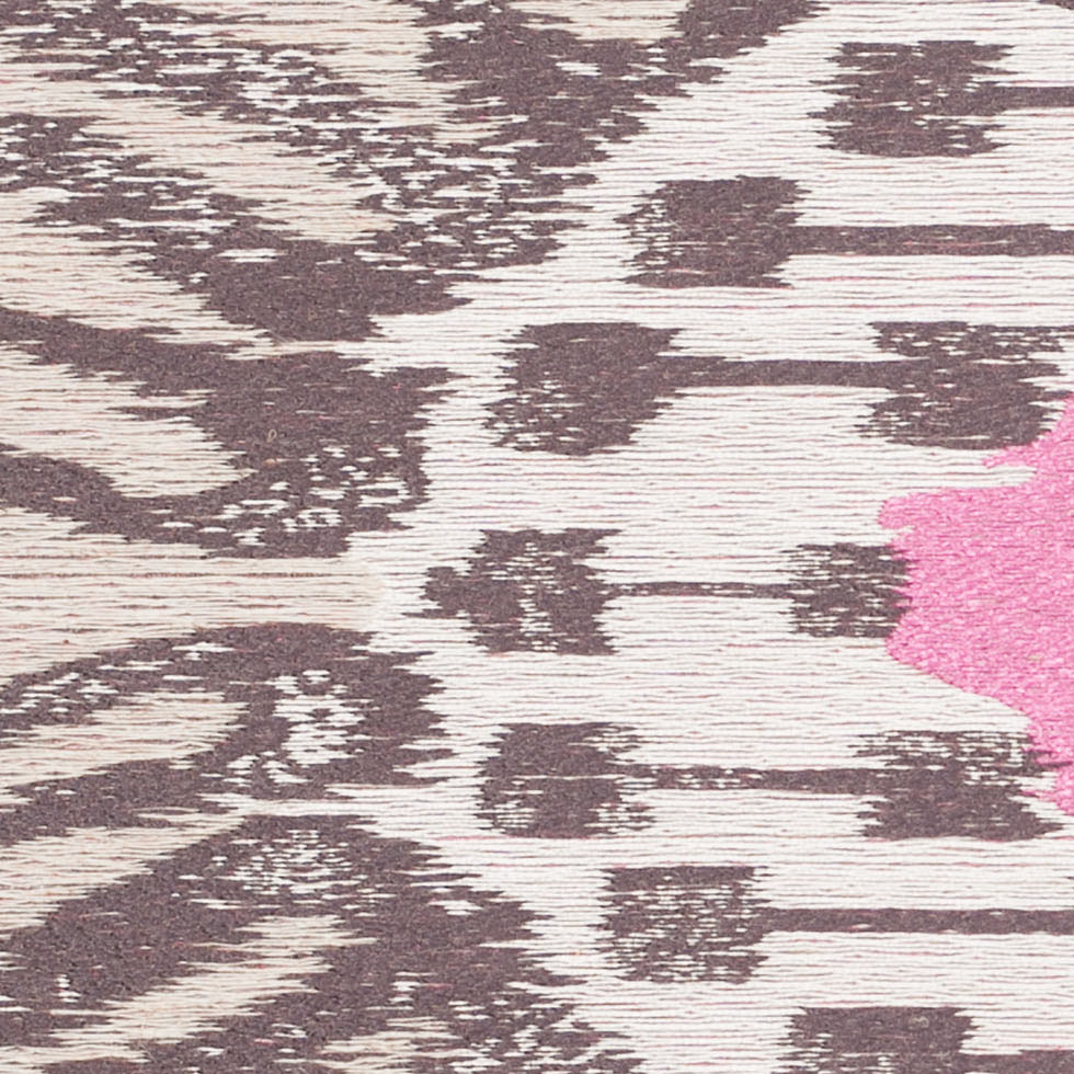 Turkish Pink/Brown Ikat Polyester Woven - Detail Turkish Pink/Brown Ikat Polyester Woven - Detail