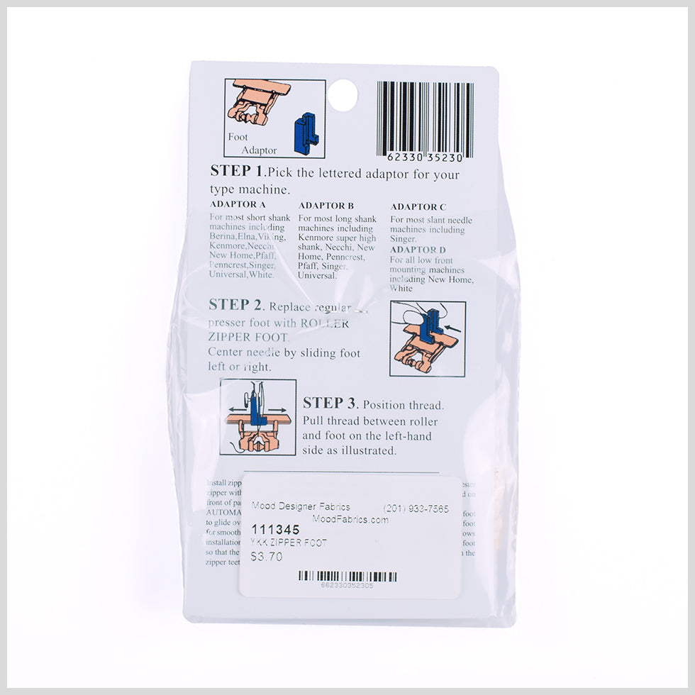 YKK Zipper Roller Foot - Detail