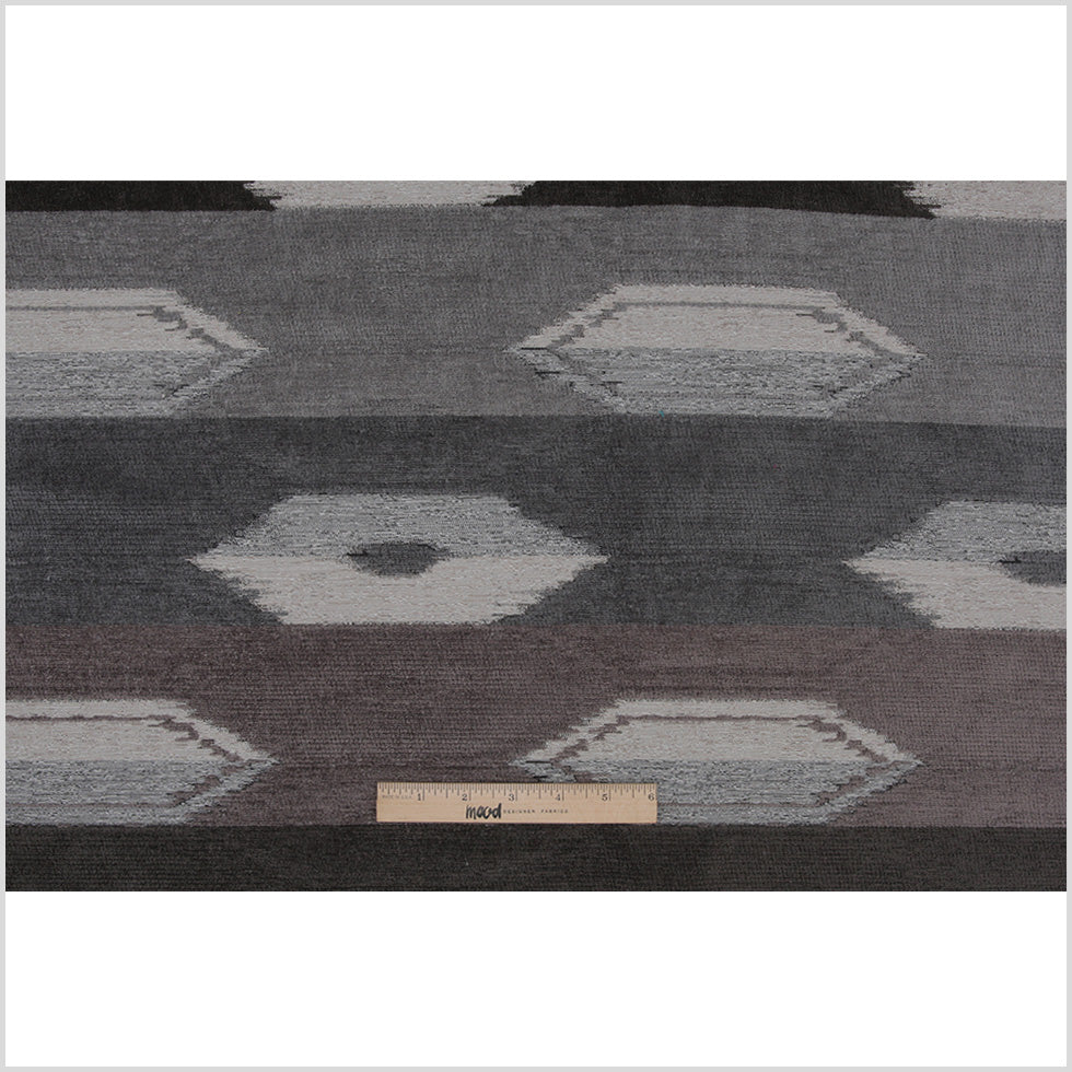 Smoke Geometric Cut Polyester Blended Velvet - Full Smoke Geometric Cut Polyester Blended Velvet - Full