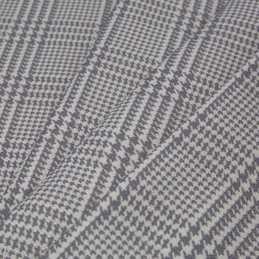 Spanish Heather Gray Houndstooth Poly-Cotton Woven - Folded Spanish Heather Gray Houndstooth Poly-Cotton Woven - Folded