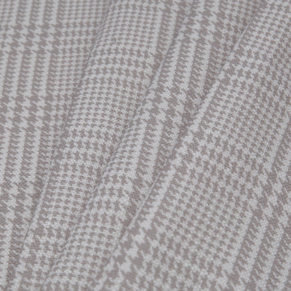 Spanish Beige Houndstooth Poly-Cotton Woven Folded Spanish Beige Houndstooth Poly-Cotton Woven Folded