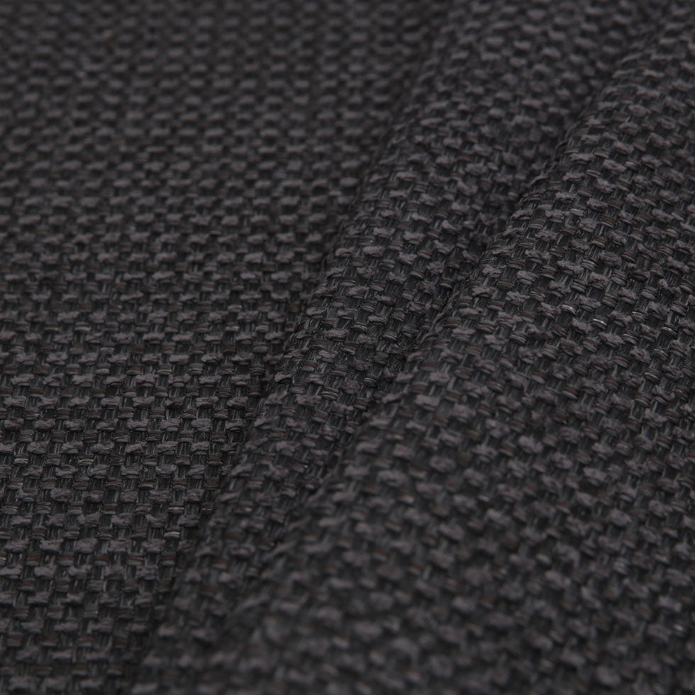 Charcoal Novelty Basketweave Upholstery Fabric Folded Charcoal Novelty Basketweave Upholstery Fabric Folded