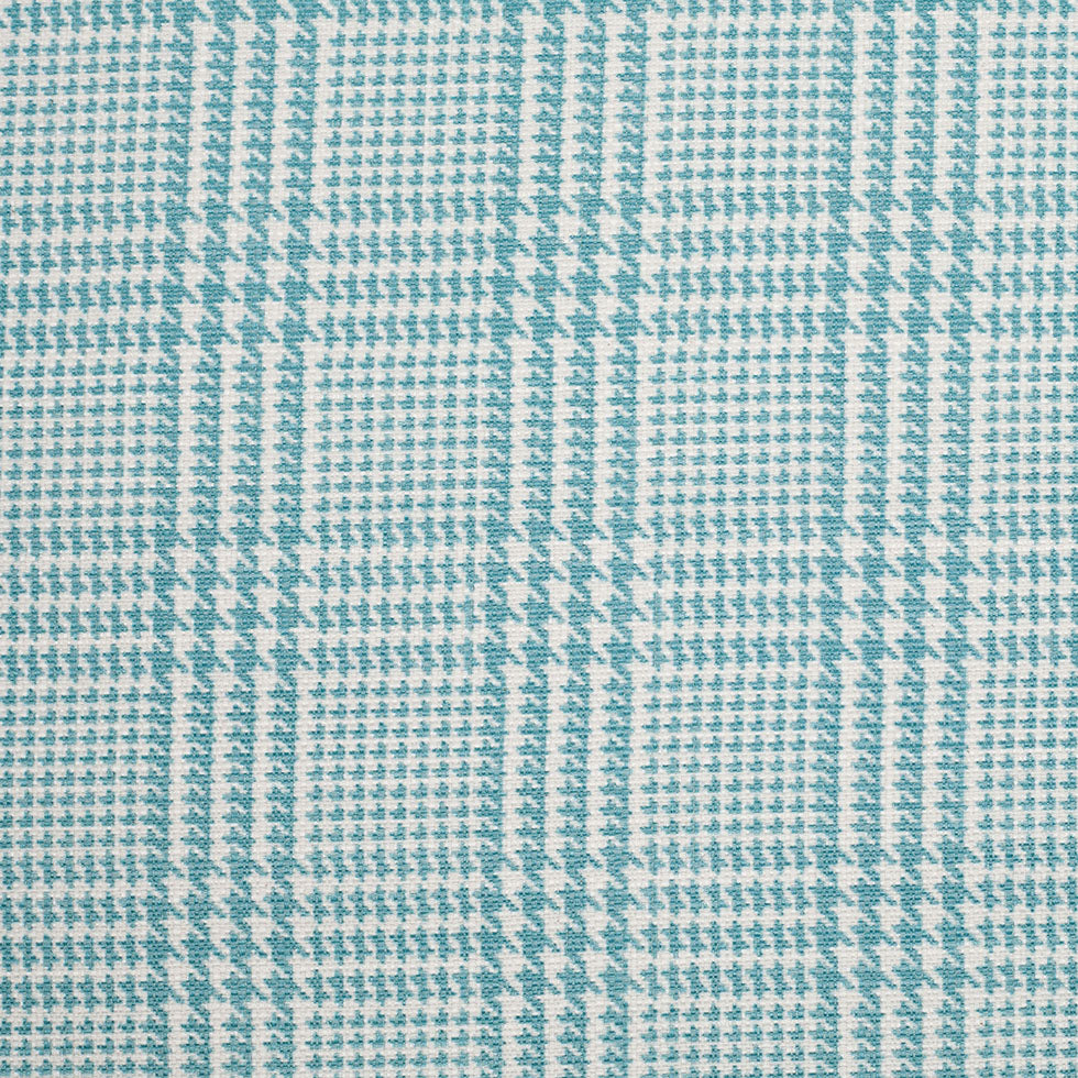 Spanish Spa Blue Houndstooth Poly-Cotton Woven Spanish Spa Blue Houndstooth Poly-Cotton Woven