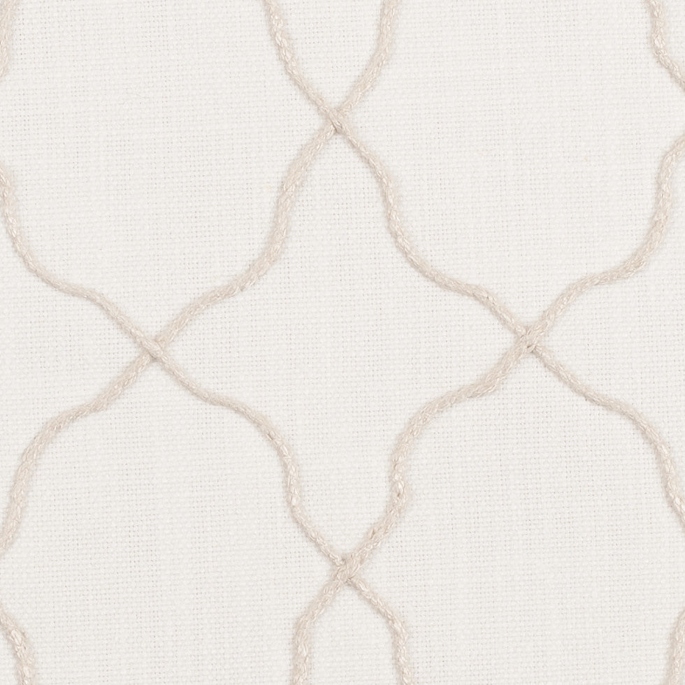 Ivory Moroccan Embroidered Linen-Like Poly Blend - Detail Ivory Moroccan Embroidered Linen-Like Poly Blend - Detail