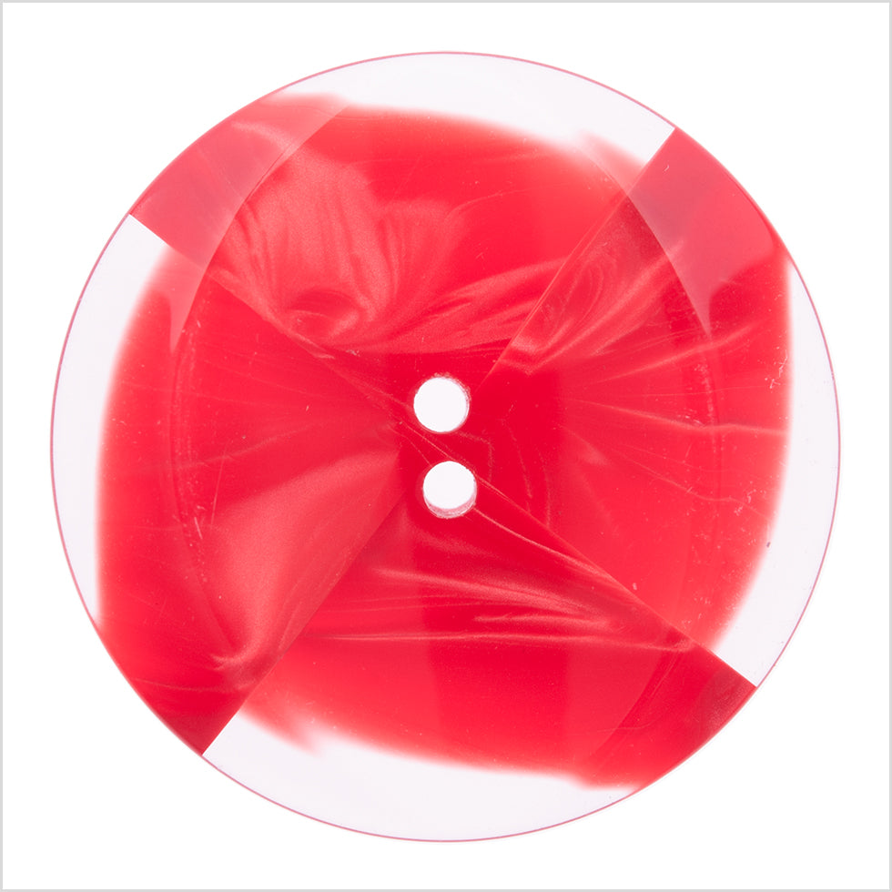 Italian Red Semi-Clear Plastic Button - 54L/34mm Italian Red Semi-Clear Plastic Button - 54L/34mm