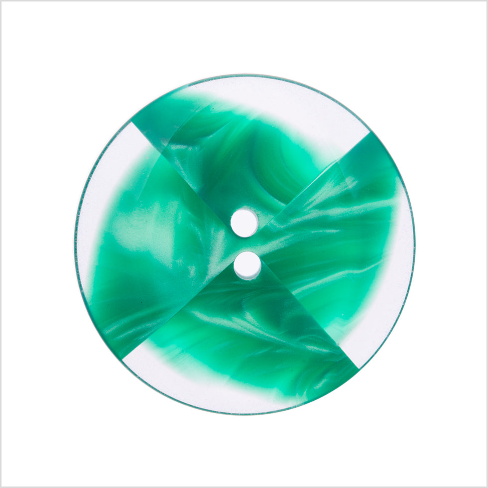 Italian Green Semi-Clear Plastic Button - 44L/28mm Italian Green Semi-Clear Plastic Button - 44L/28mm