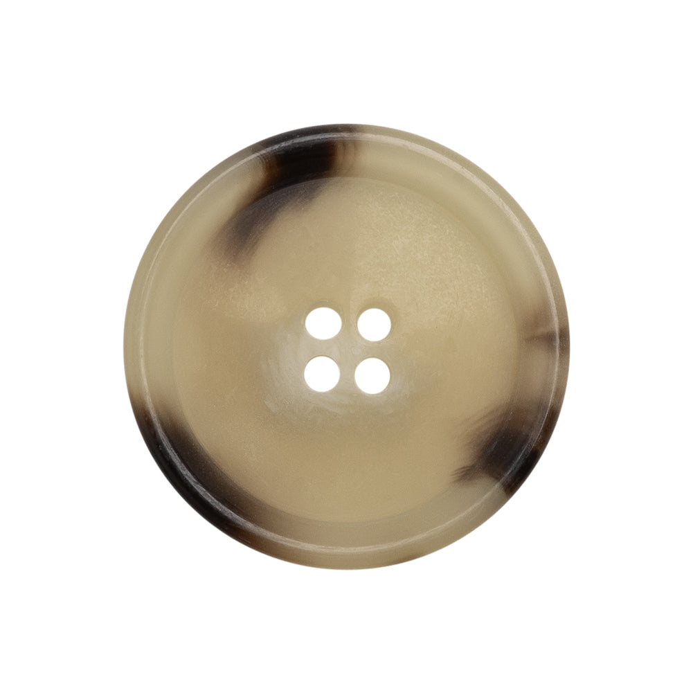 Italian Shiny Beige Rimmed 4-Hole Button - 40L/25.5mm Italian Shiny Beige Rimmed 4-Hole Button - 40L/25.5mm
