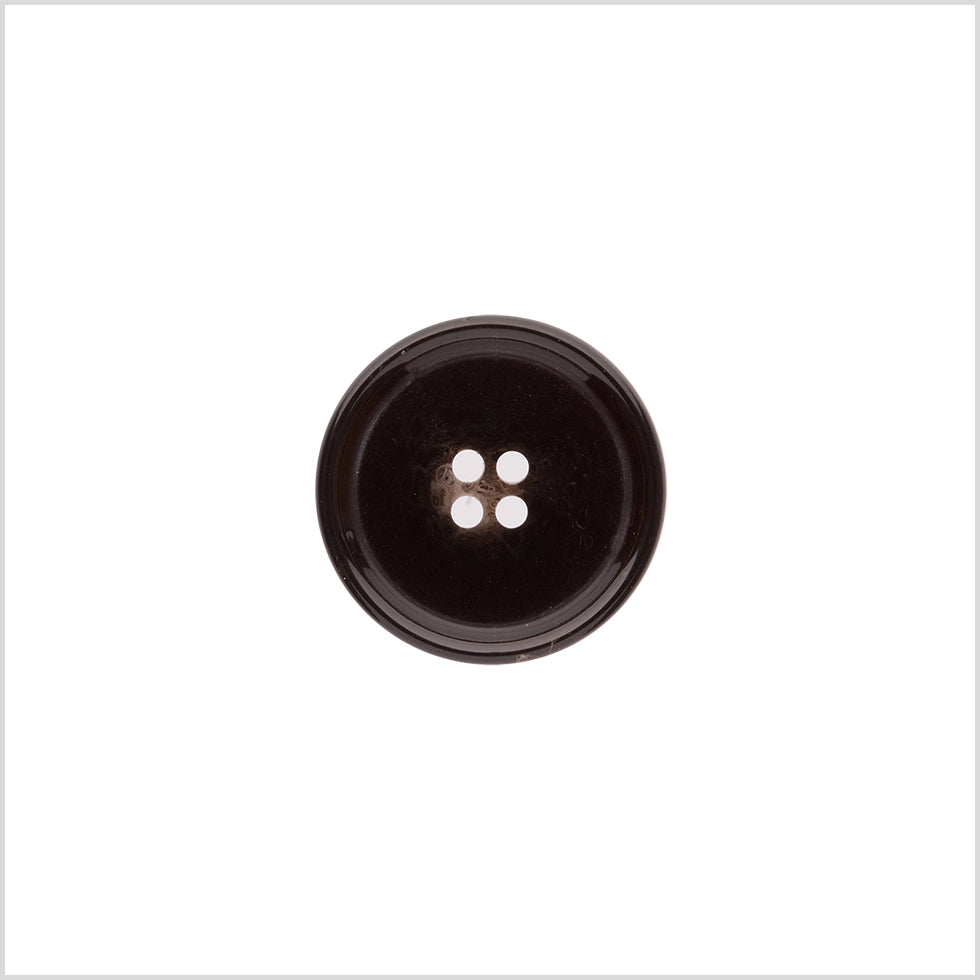 Italian Shiny Dark Brown Rimmed 4-Hole Button - 32L/20mm Italian Shiny Dark Brown Rimmed 4-Hole Button - 32L/20mm