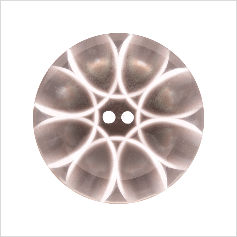 Italian Gray Semi-Clear Plastic Button - 44L/28mm Italian Gray Semi-Clear Plastic Button - 44L/28mm